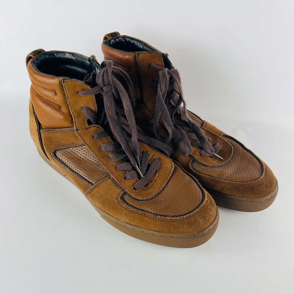 Coach Saddle Dave Mens Size 43 US 10D Brown Leather High Top Shoes Casual